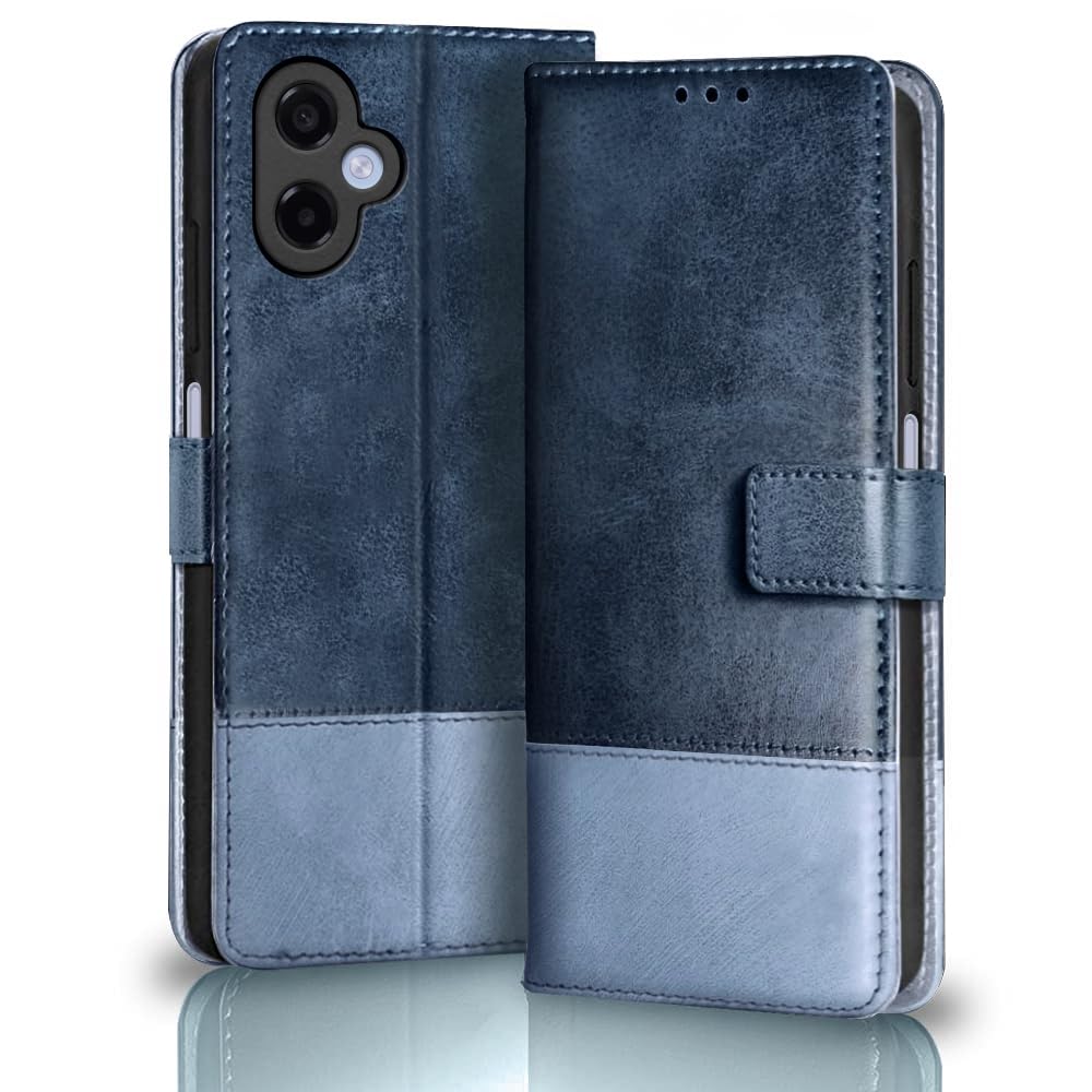 TheGiftKart Flip Back Cover Case for Samsung Galaxy M17e 5G / A07 / F70e / A07 5G | Dual-Color Leather Finish | Inbuilt Stand & Pockets | Wallet Style Flip Cover Case (Faux Leather, Blue & Sky)-picture-23