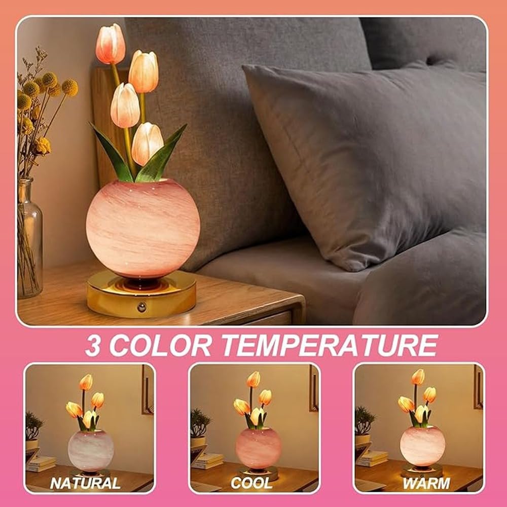 La lampada da scaffale con fiore realistico offre,3#
