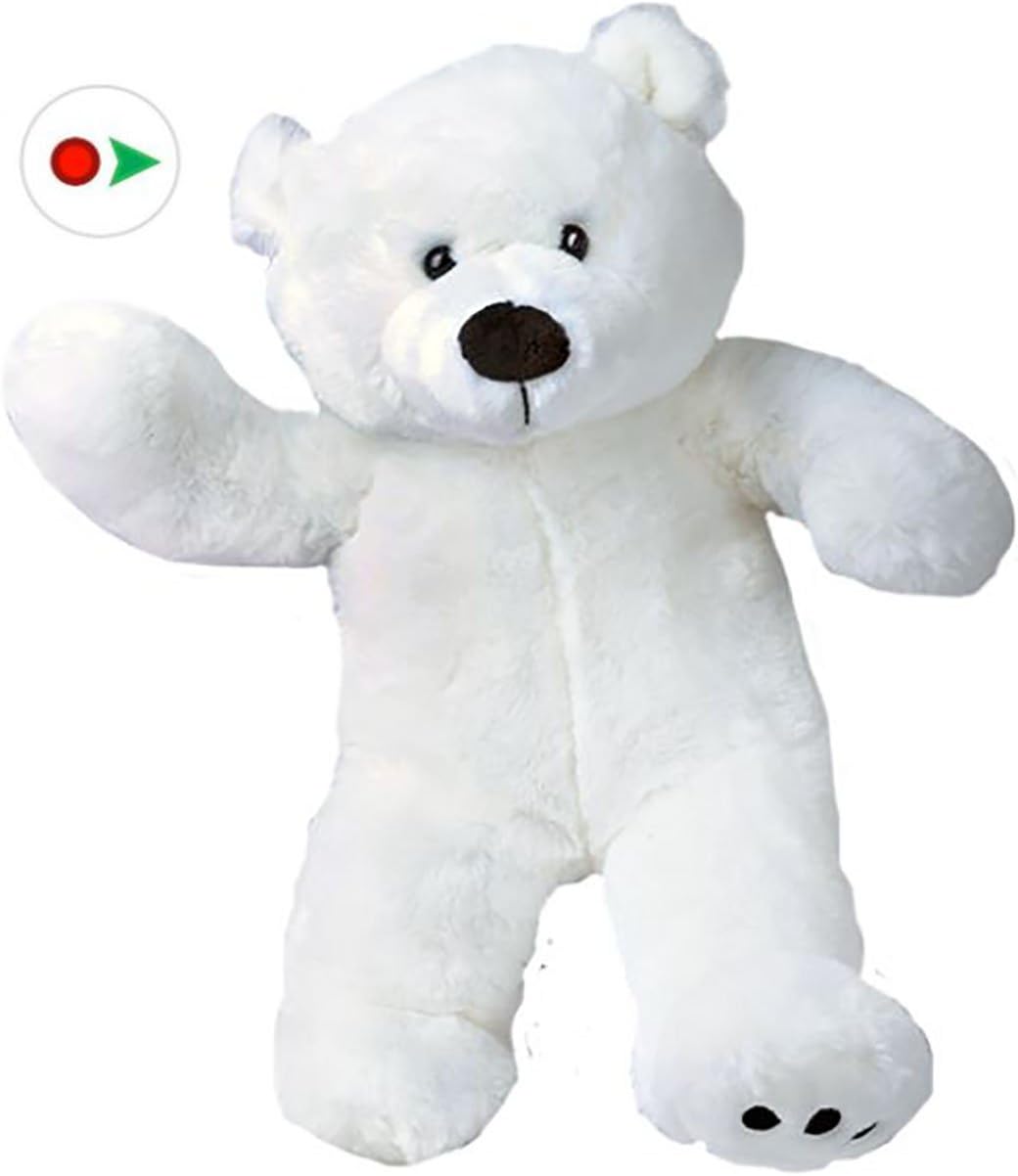 Stuffems Toy Shop Record Your Own Plush 8 inch White Polar Bear - Ready 2 Love in a Few Easy Steps