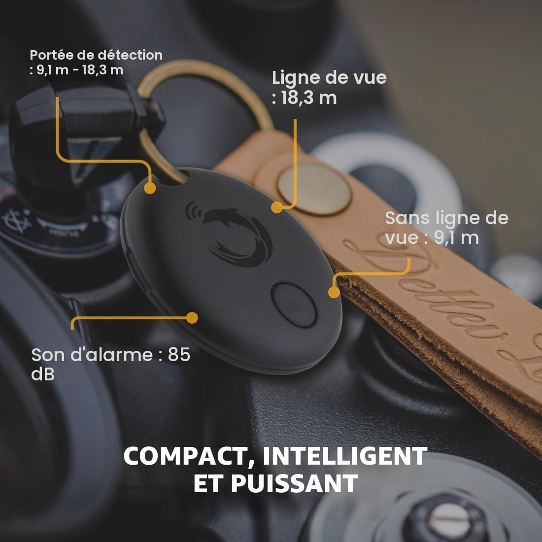 tag8 Dolphin Smart Tracker Pro, alternative au traceur GPS pour localiser vos objets de valeur, fonctionne avec les appareils Android et Apple, appareil Bluetooth pour portefeuille, sac à bagages,