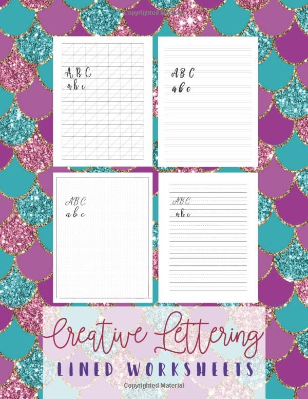 Creative Lettering Lined Worksheets: 160 Sheets Calligraphy and Handlettering Paper Practice for Beginners - Modern 160 Sheet Pad with Slanted Angle, ... Handwriting Practice Lines Lined Worksheets