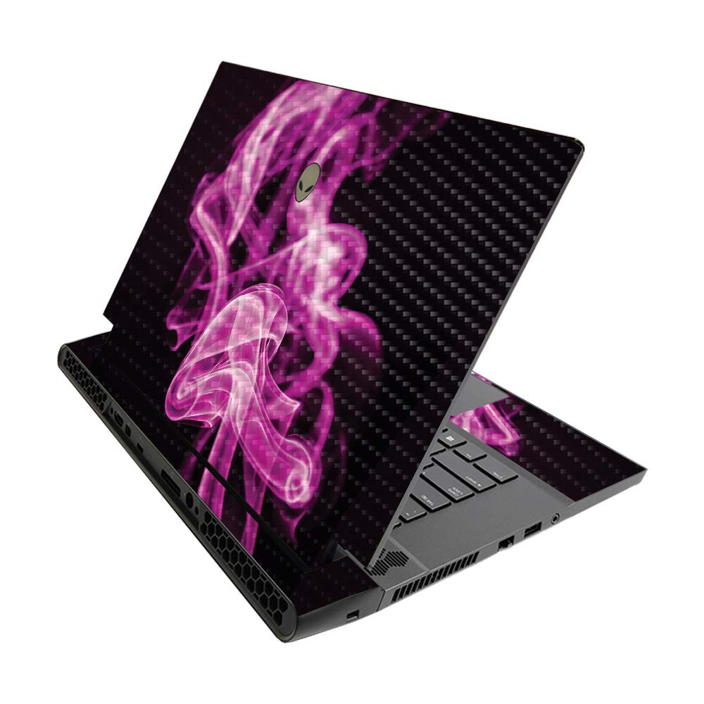 MIGHTY SKINS Carbon Fiber for Alienware M15 R3 (2020) & M15 R4 (2021) - Pink Flames | Durable Textured Carbon Fiber Finish | Easy to Apply and Change Style | Made in the USA