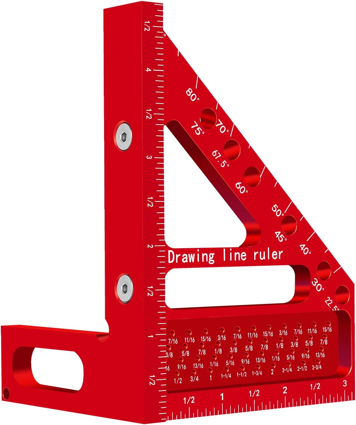 Aleric 3D Multi-Angle Carpenter Hole Scribing Ruler, Aluminum Alloy Multi Angle Measuring Ruler, 22.5-90 Degree Woodworking Protractor, Versatile Woodworking Tool for Engineer Carpenter Crafting