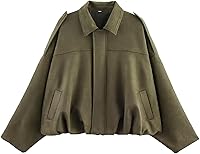 Bnigung Women's Faux Suede Bomber Jacket: Oversized Y2K Lapel Pilot Cropped Coat for Casual Streetwear