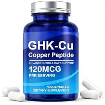 GHK-Cu Copper Peptide Supplement, Zinc-Free Copper Peptides for Collagen Support, Skin Elasticity & Hair Appearance, Vegan Capsules for Daily Beauty Routine, 120 Count