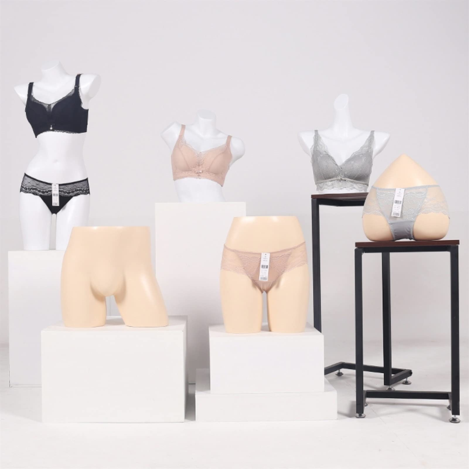 洋服店用 フラットバスト マネキンディスプレイスタンド バッグディスプレイスタンド スチール製 ブラック ホワイト EX6-427-74