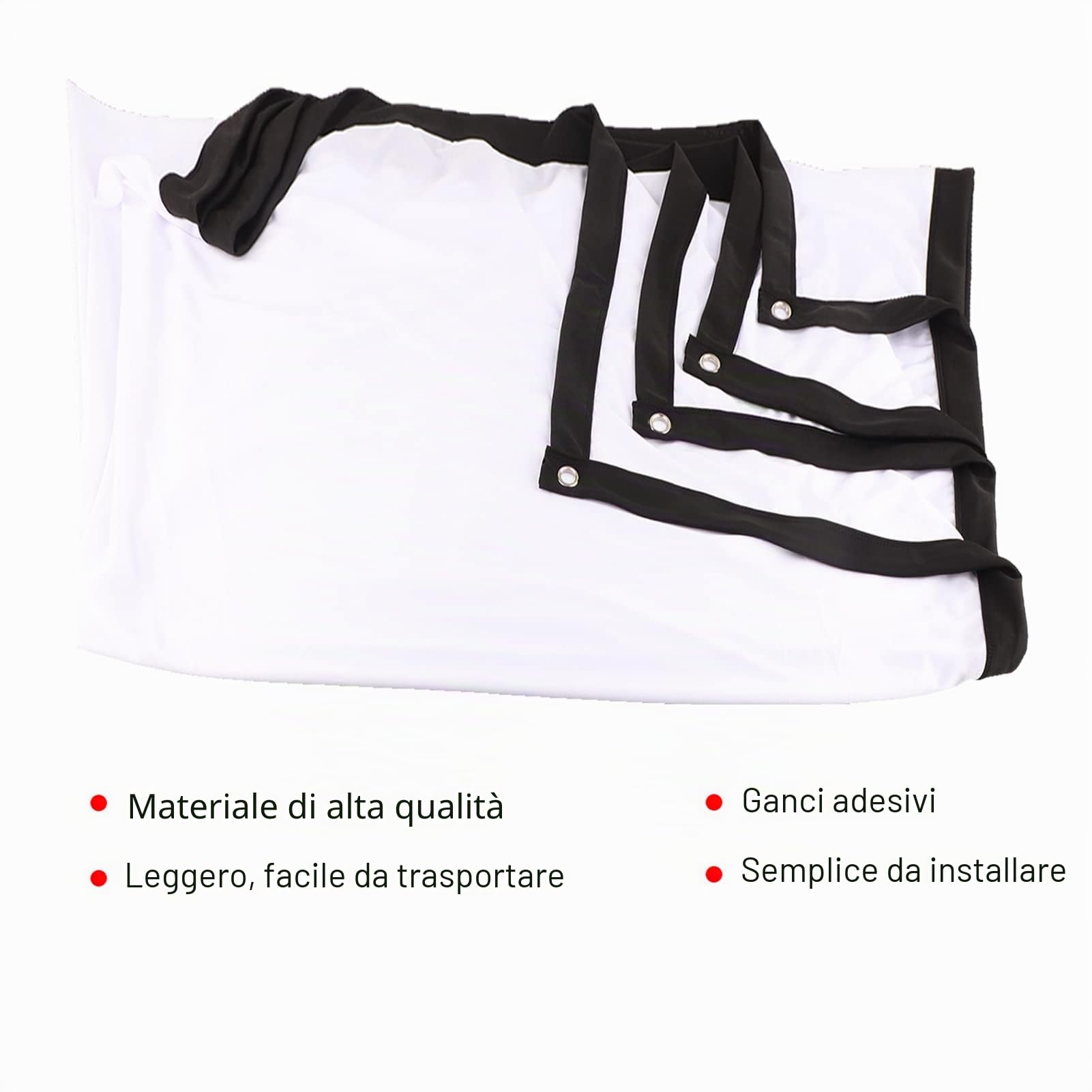 MAGT Schermo di Proiezione, HD 4: 3 Tenda per Proiettore Portatile Pieghevole Schermo per Proiettore per Cinema All'aperto Campeggio (100 Pollici)