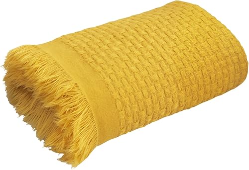 Manta bohemia para sofá, manta ligera de granja con flecos, manta de tejido gofre, manta mullida y suave y acogedora para sofá y cama, color