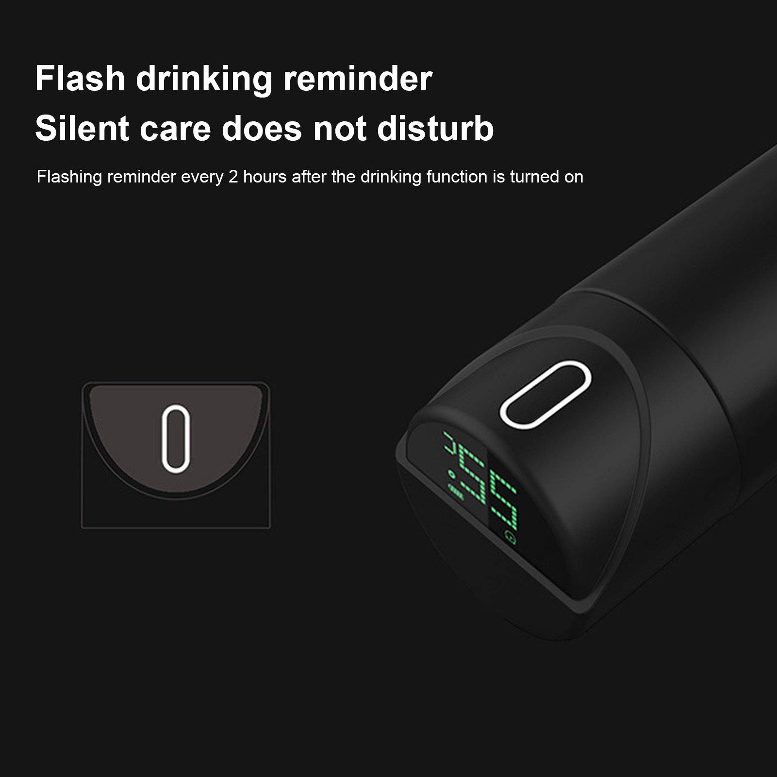 Taza de Vacío Inteligente, Taza Térmica de Acero Inoxidable con Pantalla LED de Temperatura, Botella de Agua con Carga USB de 340 Ml con Recordatorio de 2 Horas para Viajes de Oficina y