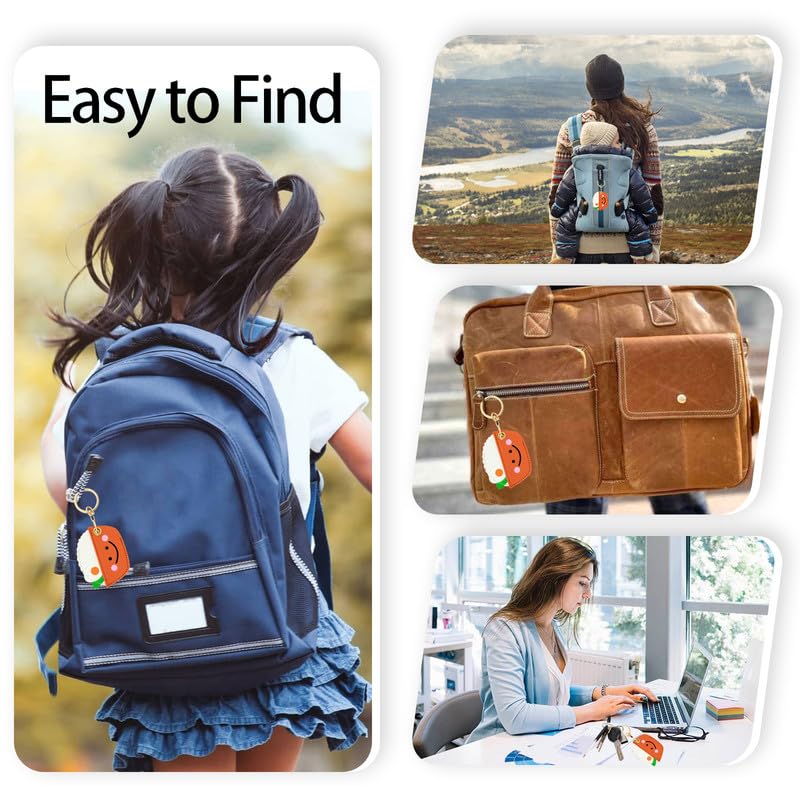 Image of Leather Keychain Case Holder Compatible with Apple AirTag, GPS Airtag Keychain Finder Tracker with Key Ring, Anti-Scratch Protective Air Tag Cover | Leather