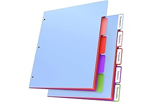 10Pcs/2 Set Dividers for 3 Ring Binders 10pcs Multicolor Dividers with Tabs...