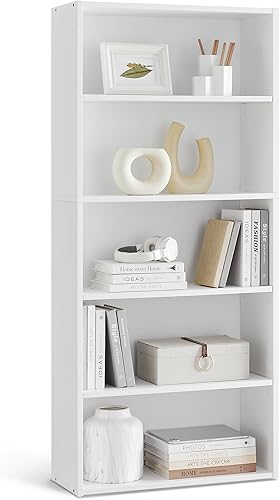 Miniatura 10 de VASAGLE Librería, 23.6 pulgadas de ancho, estantería abierta de 6 niveles con estantes de almacenamiento ajustables, unidad de pie, marrón camello