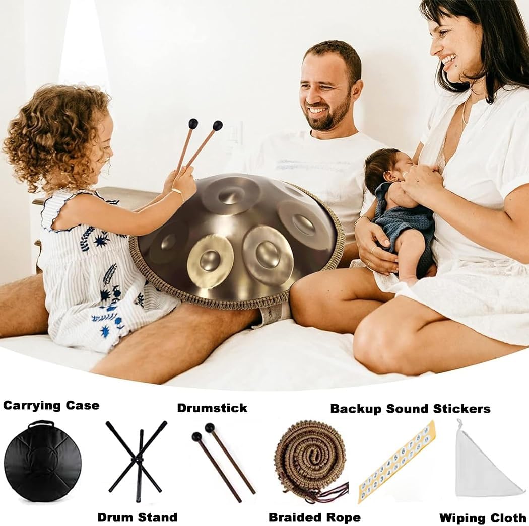 ハンドパン 440hz/432hz プレミアム ハンドパン ドラム D マイナー 12