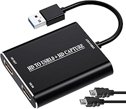 Capture Card, Video Capture Card 4K 1080P 60FPS, HDMI USB3.0 Capture Card Nintendo Switch, Game Capture Card for Live Streaming, Video Conference, Recording, Works with PS4/PS5/PC/OBS/DSLR