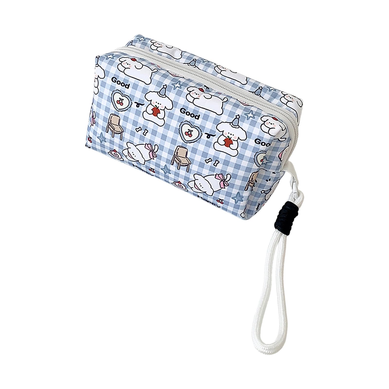 APGLSXY Portable Girls Cosmetic Pencil Case Cartoon Print Designs Sturdy Polyester Storage Organizers Compact Hand Carry Bag for School Travel Use Creative Student Makeup with Playful Designs Sturdy
