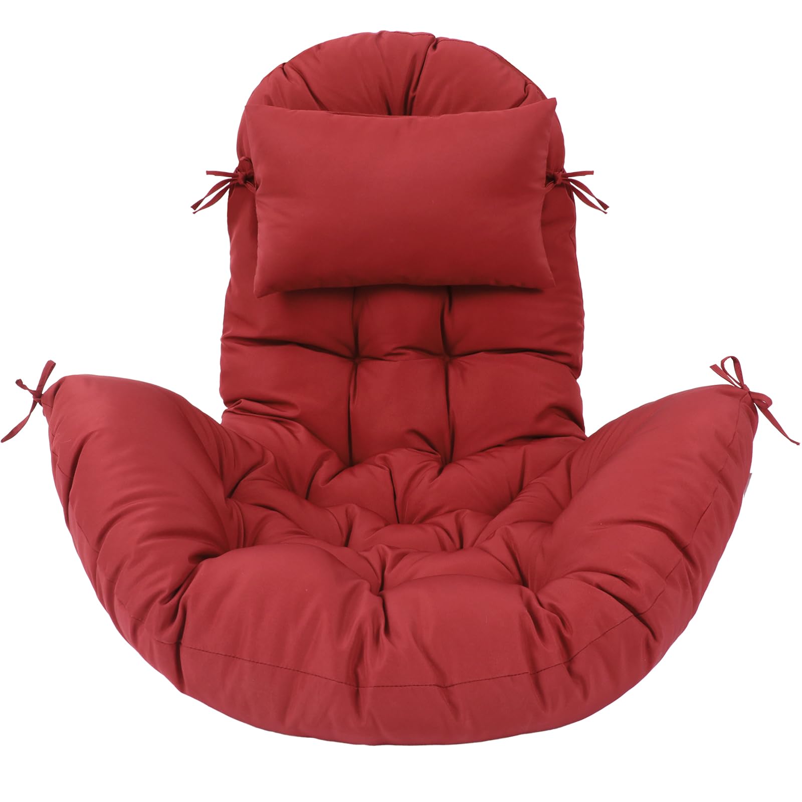 Photo 1 of Tudomro Egg Chair Cushion Filling 2.58 kg 51 x 37 Inch Replacement Rocking Wicker Chair Cushions High Back Swing Hammock Hanging Cushion for Indoor Outdoor Patio(Red,1 Pcs)