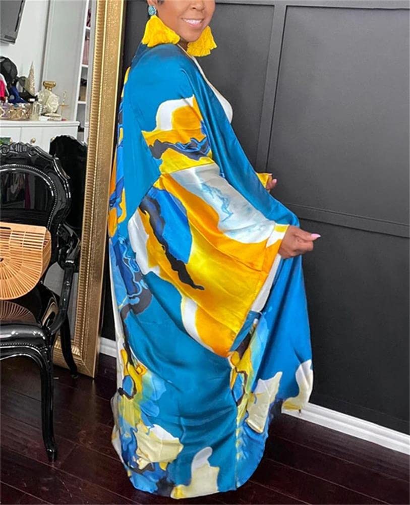 cu4eve Summer Cardigan For Women Lightweight Satin Open Front Long Kimono Swimsuit Cover Ups Silk Robe Plus Size