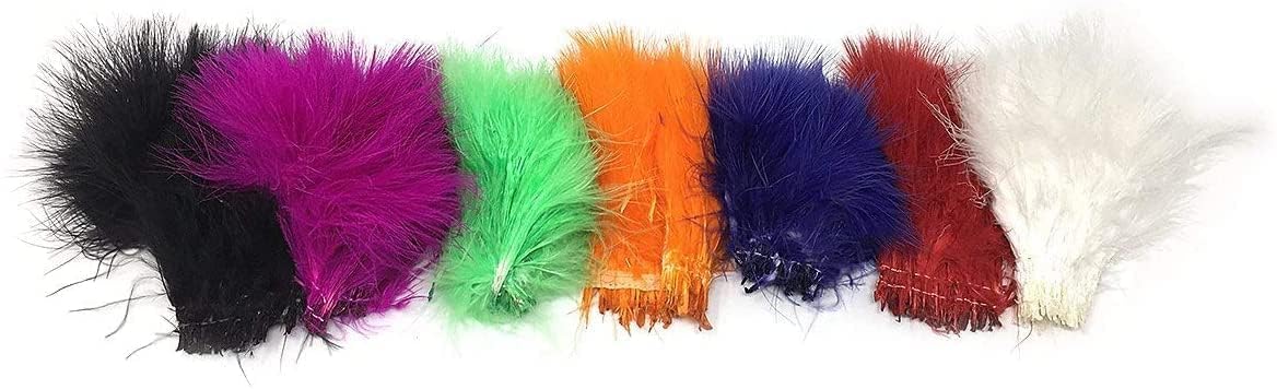Creative Angler Strung Marabou Bird Feathers for Tying Fly Fishing Flies - Fly Tying Accessories - Perfect Choice for Tail & Wings and Easy to Tie On The Lure