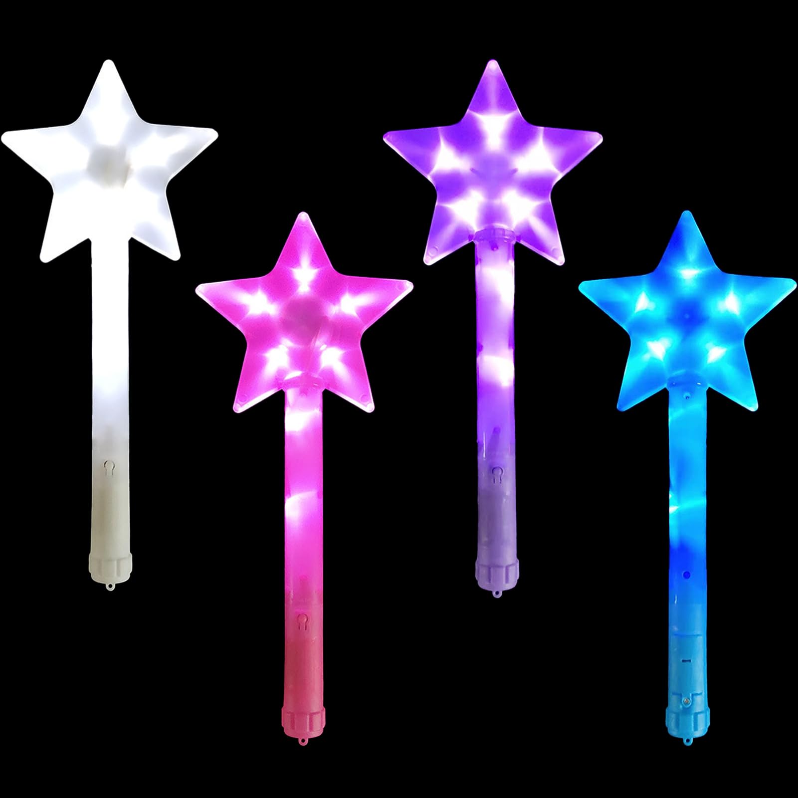 SYEYCW 4 Pezzi Bacchetta Magica, Bastoncini da Principessa, Bastoncini Pentagrammi, Bacchetta da Fata, Bacchetta Magica Stella per Compleanno, Matrimonio, Cosplay, Gioco di Ruolo