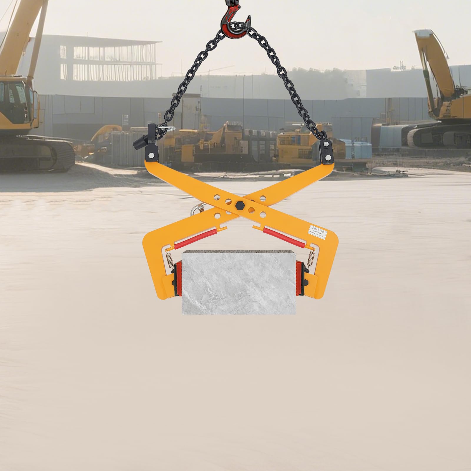 Morsetto per la posa dei cordoli, sollevamento dei bordi, supporto per cordoli e estrazione di pallet, giallo, 350kg, modello XYT-F