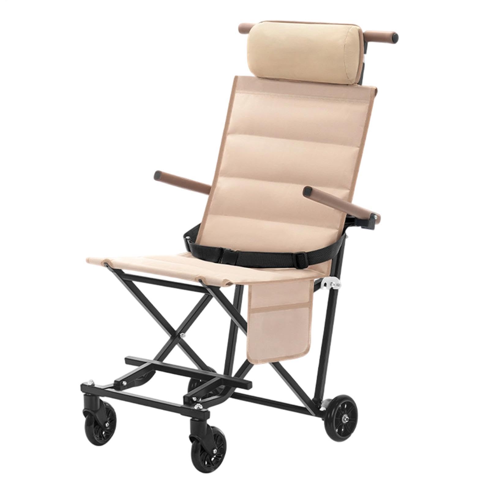 Sillas De Transporte Para Mayores Scooter De Movilidad Reclinable Y Sentado | Silla Viaje Plegable Alta Capacidad Carga Mayores Adultos Discapacitados Exterior Playa Viaje