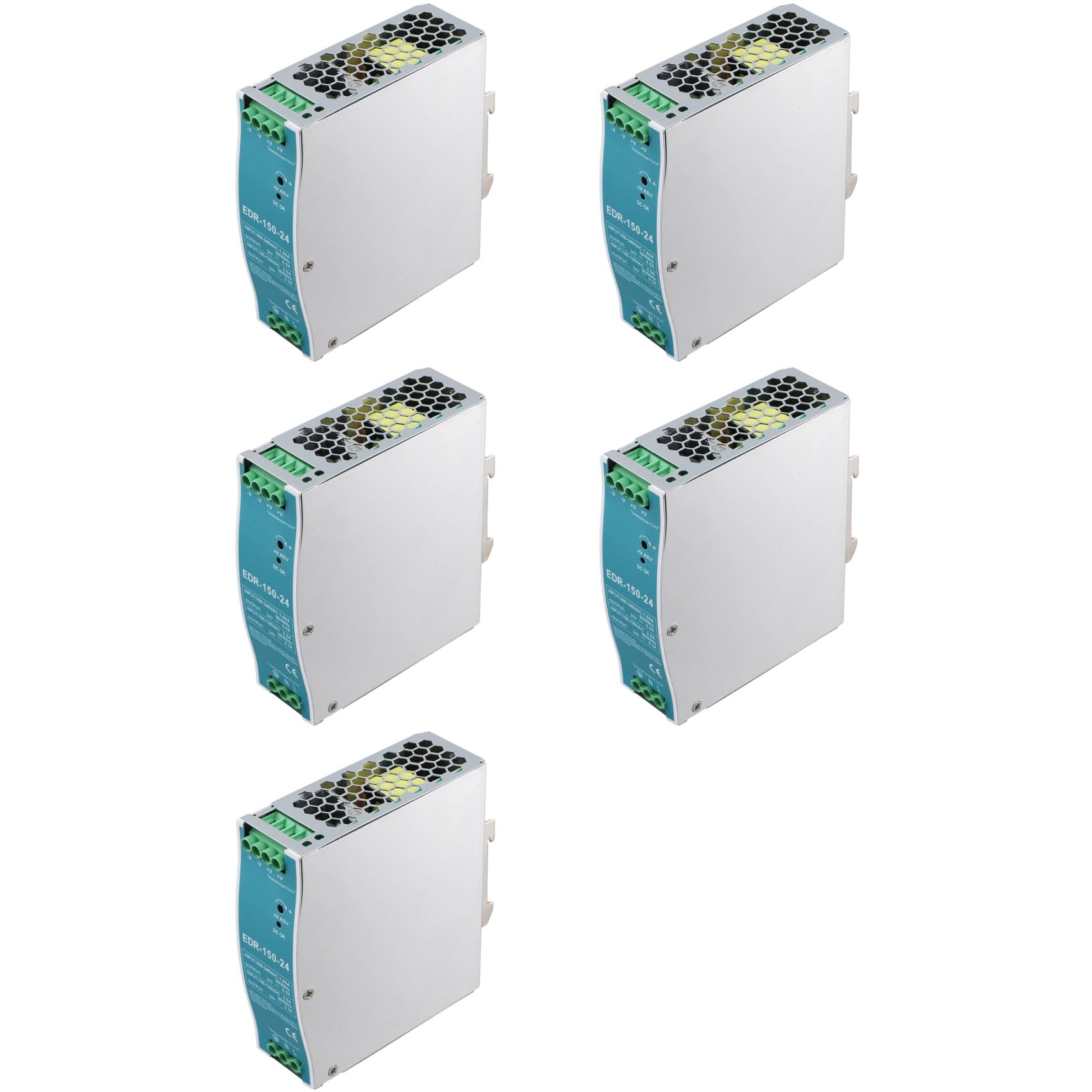 Jnchdghwa As Shown 5X -150W-24V 24V 150W Din Rail Power Supply Ac-Dc Driver Voltage Regulator Power Suply 100V-240V