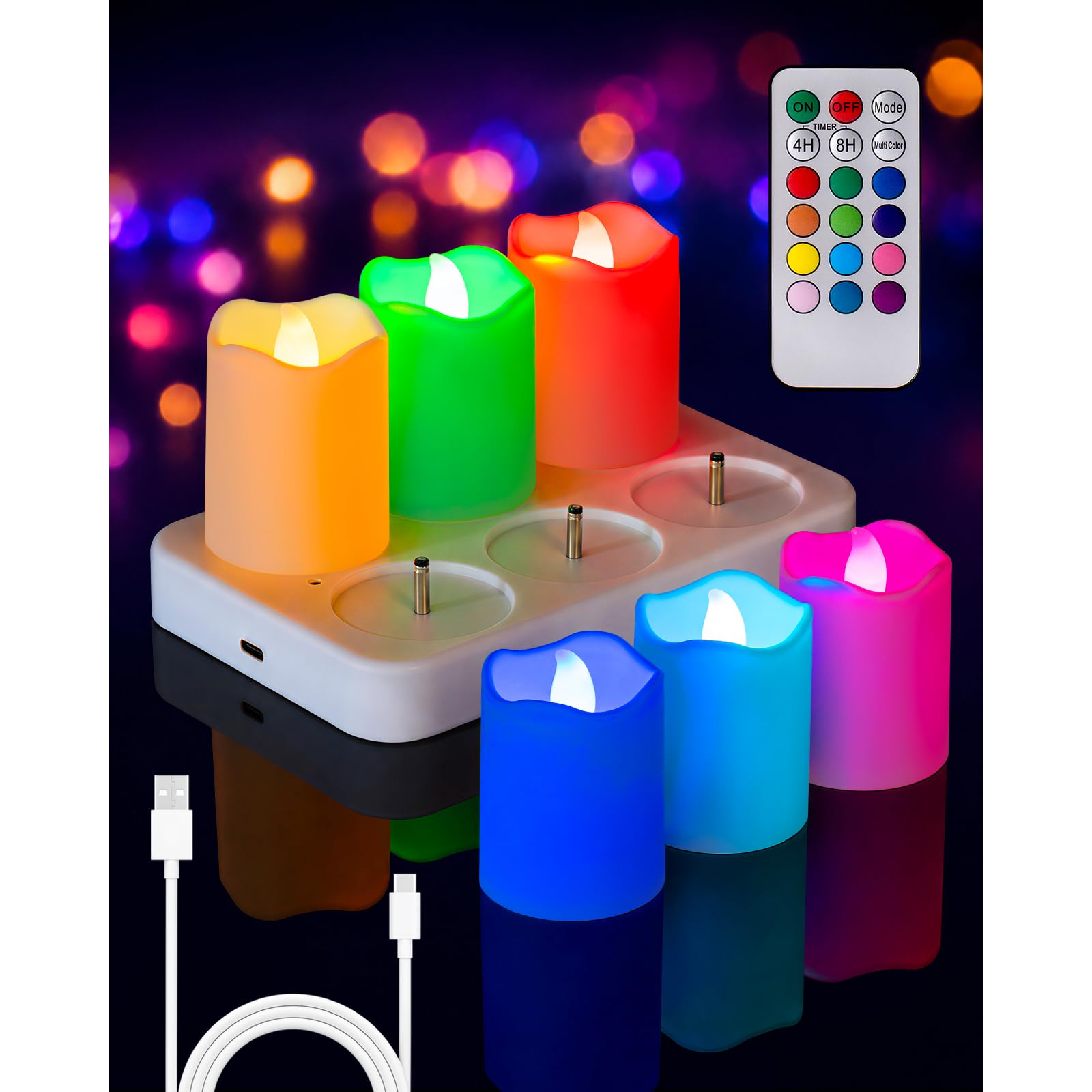 Velas de té LED para decoración navideña y bodas en terrazas exteriores 8