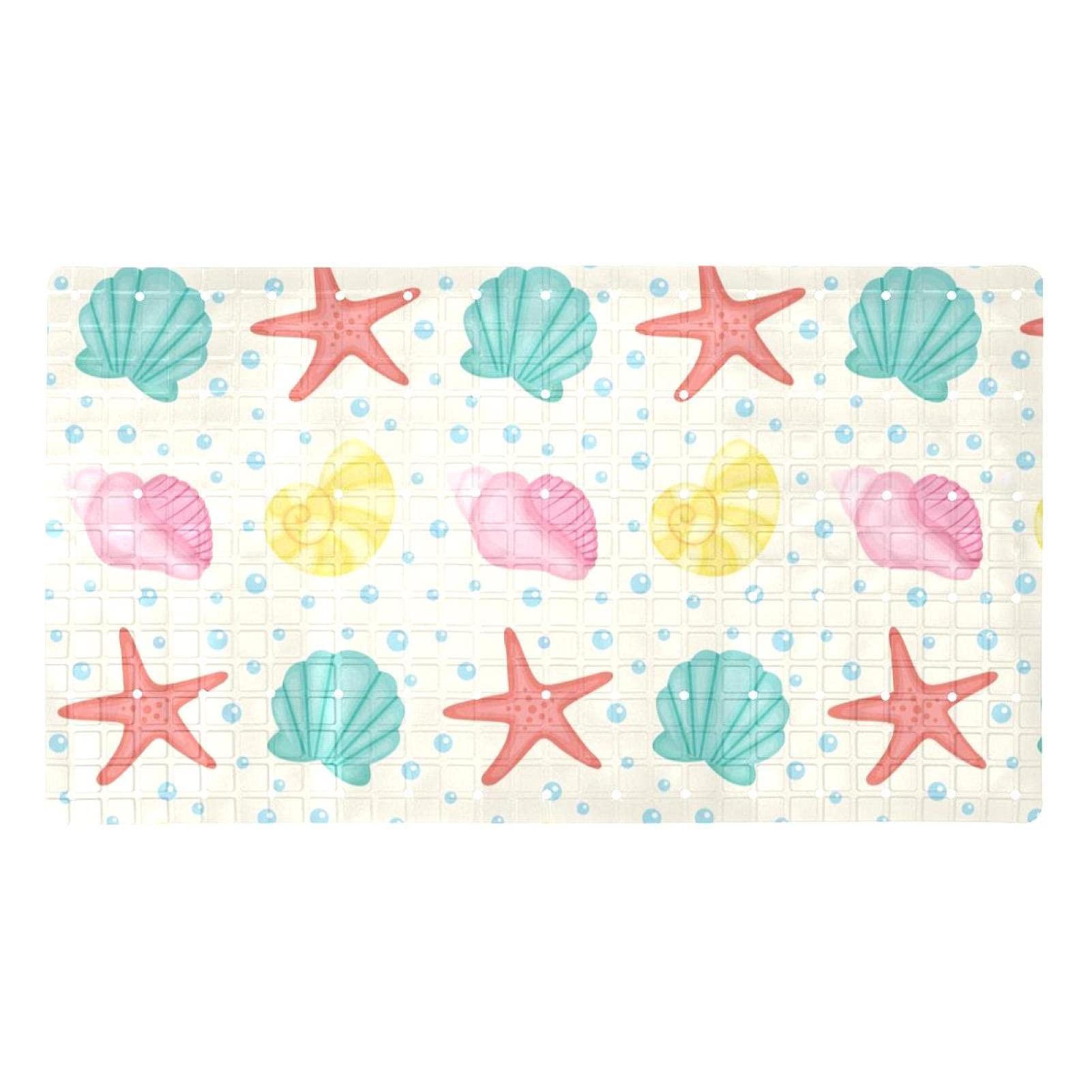 Tapis de bain antidérapant lavable pour baignoire avec trous de drainage et ventouses