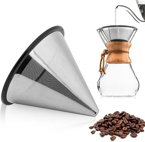 Filtro de café reutilizable con cono YJ-99A3, filtro de café de acero inoxidable, gotero de café, filtro de malla de café, herramientas de barista