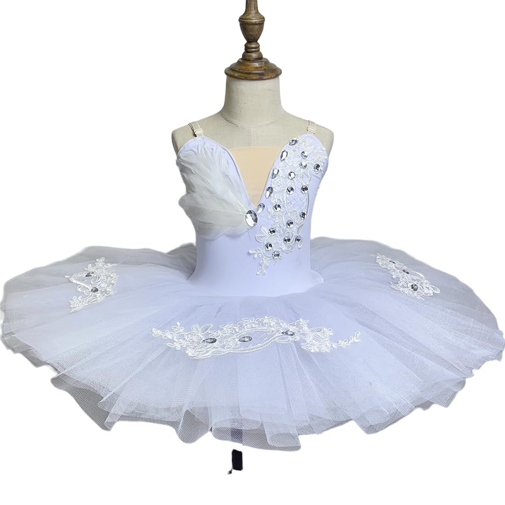 Robe de Danse Tutu de Ballet Blanche pour Filles et Enfants