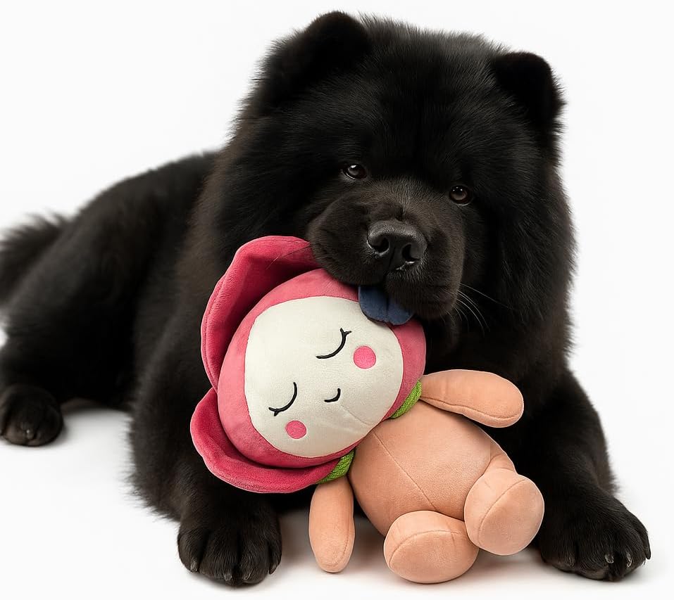 NANDOG My BFF Poppy The Flower Plush Dog Toy – Soft Squeaky Pet-Only Toys for Dogs & Cats – Durable, Cuddly & Adorable Pet Companions for Playtime, Fetch & Snuggles