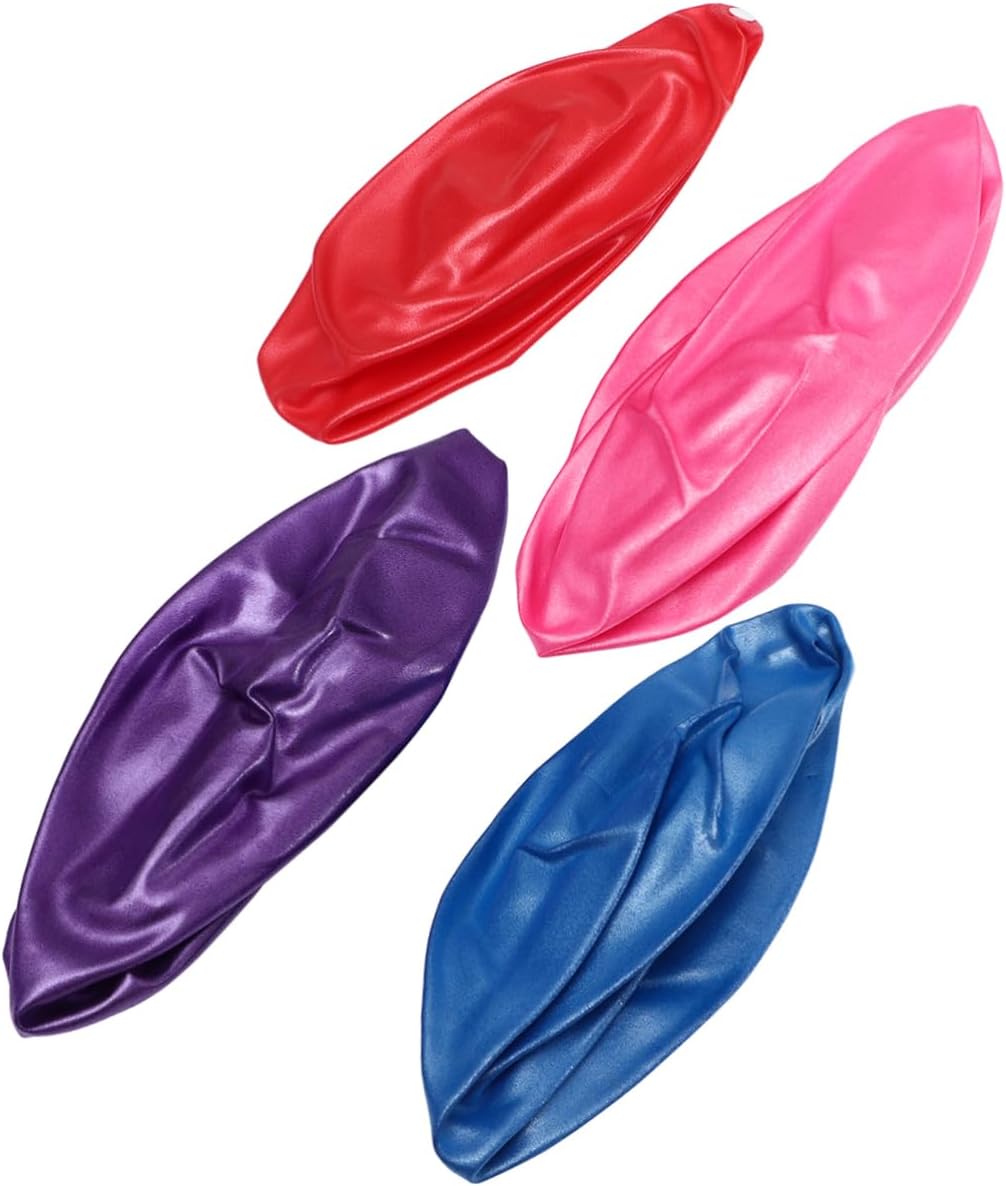 Toyvian 4PCS Thickened Burst Yoga Ball Mini Exercise Gymnastics Balls for Home Gym Fitness Training Random in Red Purple