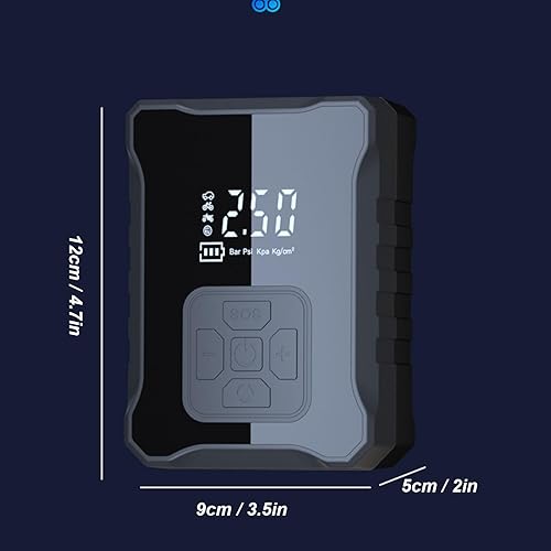 Miniatura 5 de Inflador de neumáticos portátil con batería de 3600 mAh, bomba de aire eléctrica de 150 PSI para automóviles, bicicletas, motocicletas - Luz LED