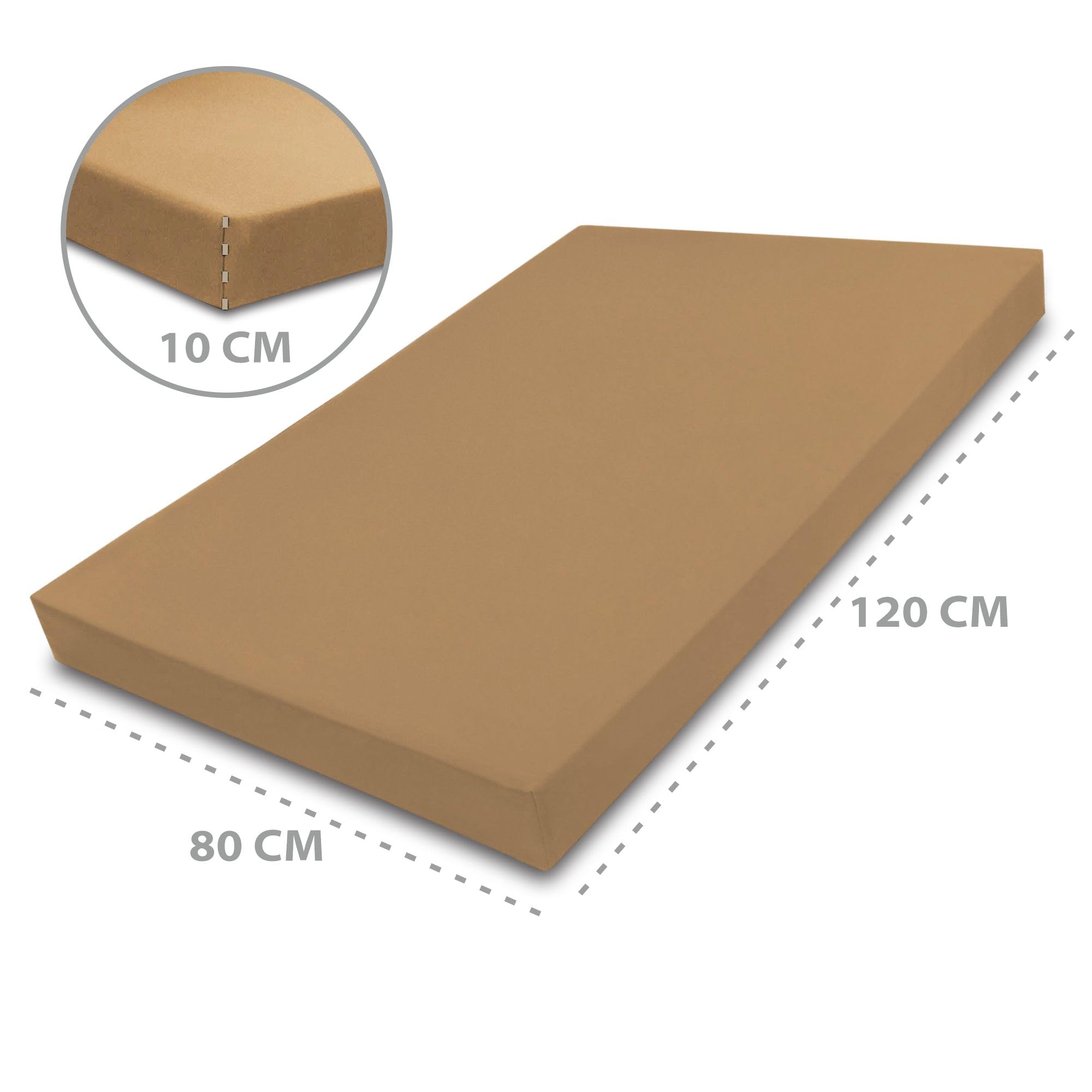 Amazinggirl Fodera per cuscino in pannello di schiuma 120x80 cm Oeko-Tex Beige