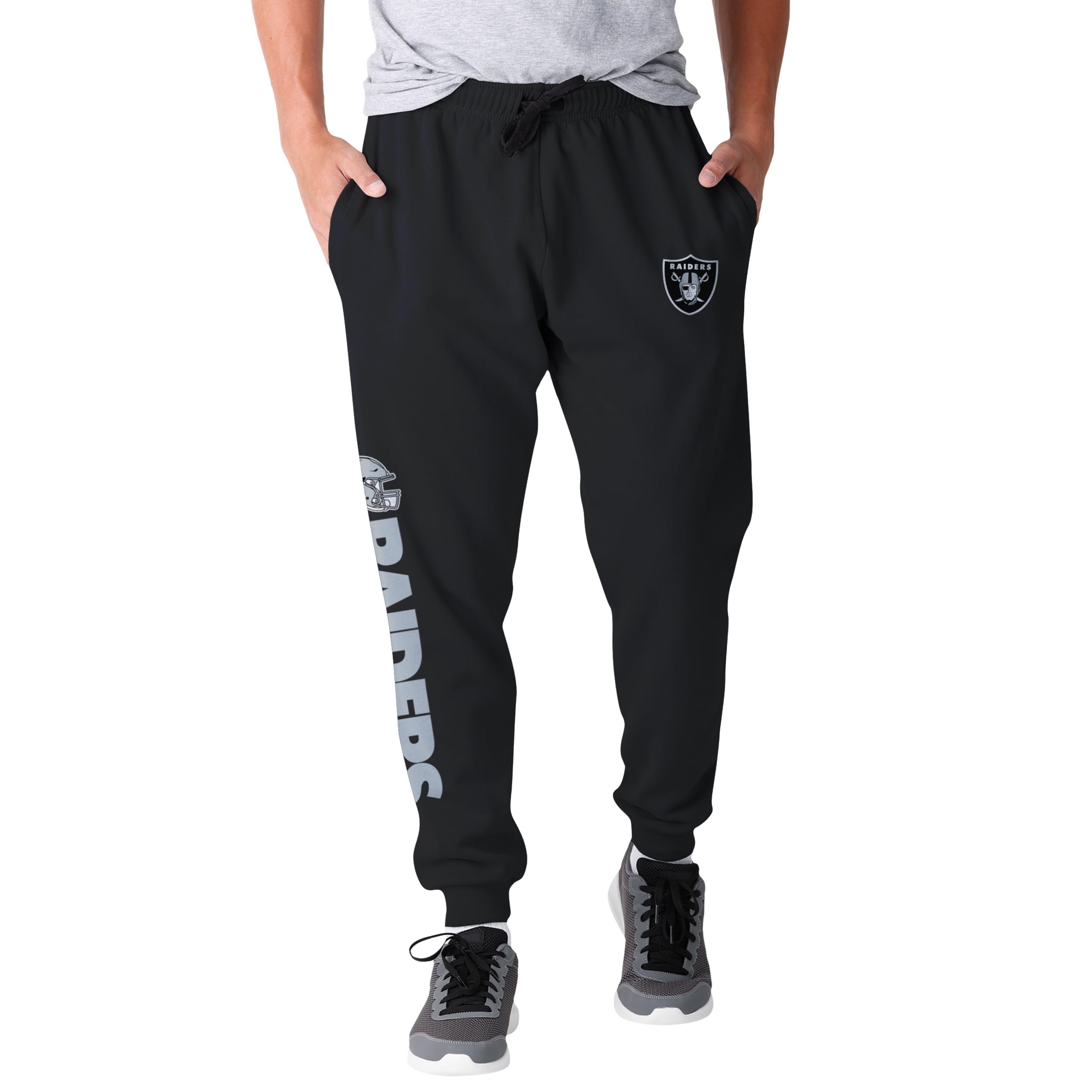 FOCO NFL Men's Officially Licensed Team Color Primary Logo Helmet Football Sweatpants Joggers Pants