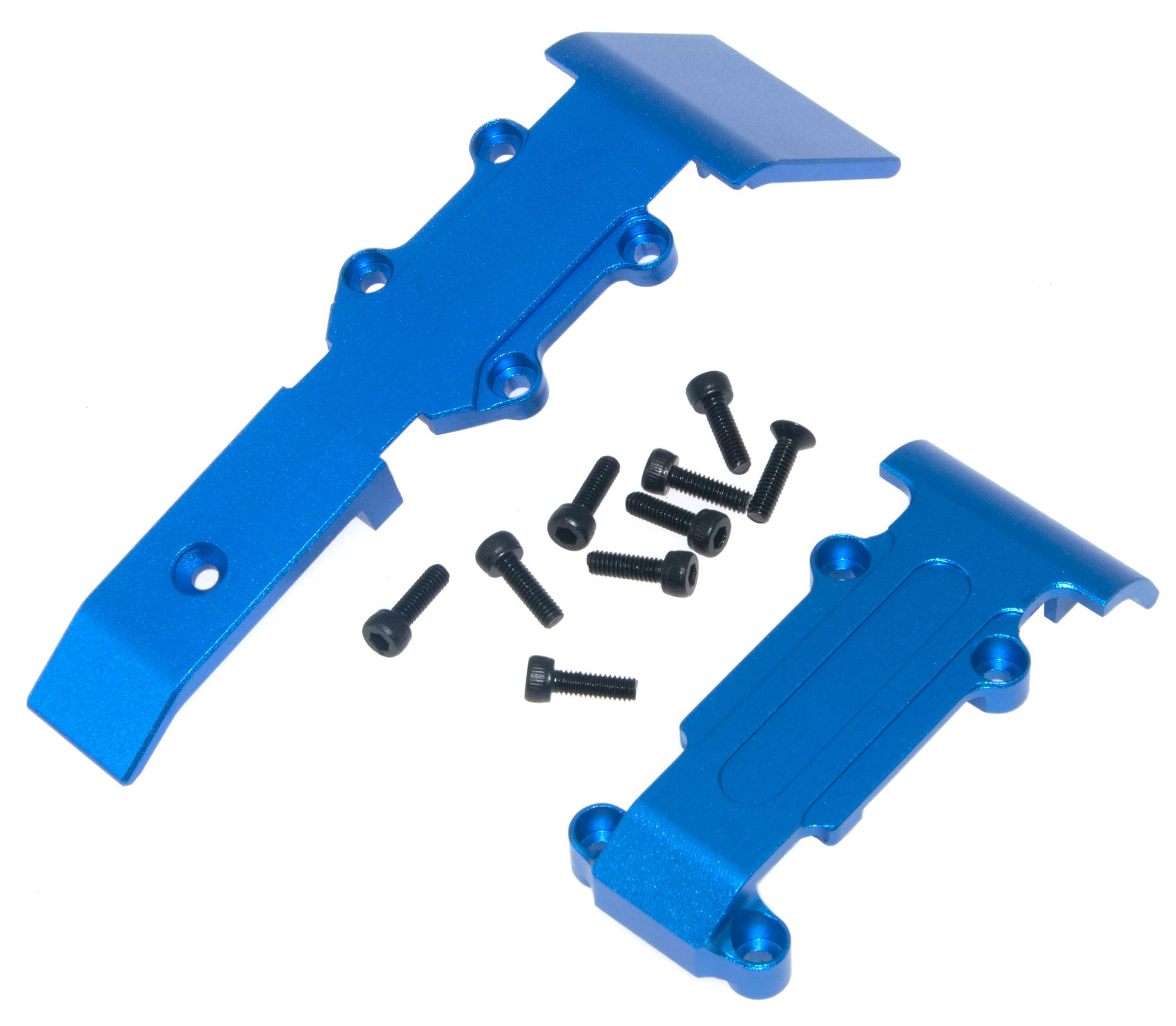 Traxxas 1/16 E-REVOミニスラッシュRCカーボディポストマウント&スキッドプレート&アクスルキャリアナックルアーム&サスペンションロッカーアーム&ステアリングフルセットアルミ合金パーツ(ダークブルー) Traxxas 1/16 E-REVOミニスラッシュRCカーボディポストマウント