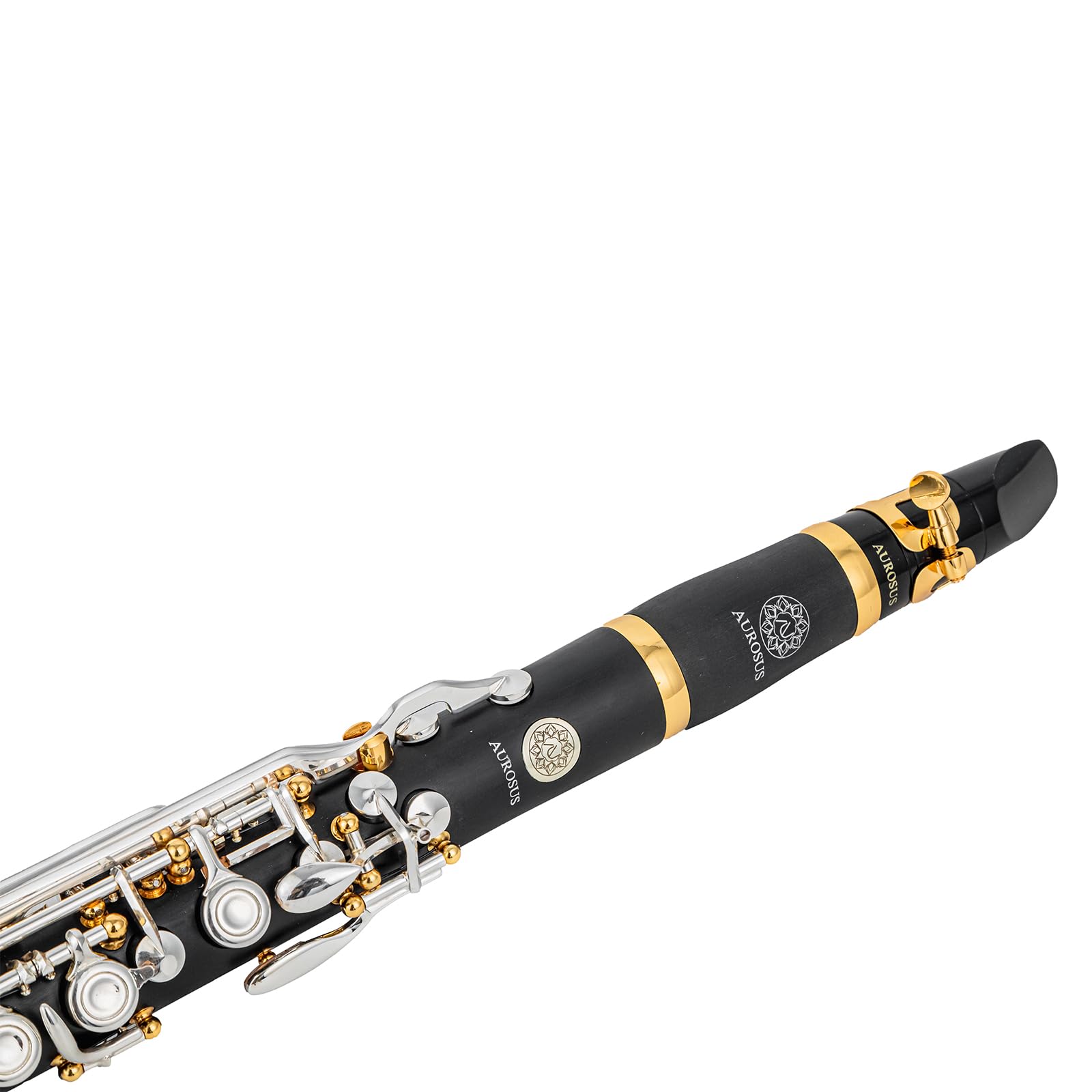 CG-S7 Clarinetto Sib Plateau a Fori Chiusi - Clarinetto Soprano a Fori Coperti in ABS, 17 Chiavi Nichel-Argento e Colonnine Dorate, per Mani Piccole, Sassofonisti e Disabili