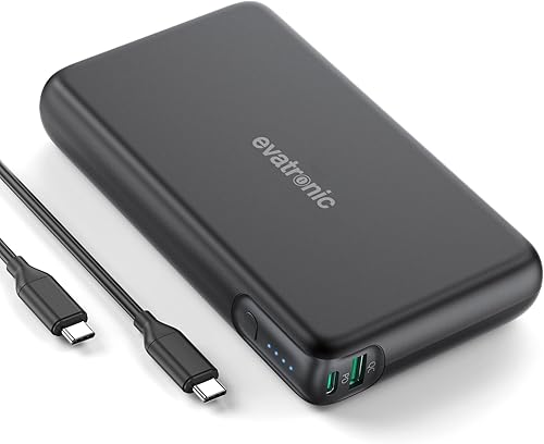 evatronic Cargador portátil, cargador portátil de 30000 mAh, batería de carga rápida de 65 W, banco de energía USB C para Vision Pro MacBook, Dell,