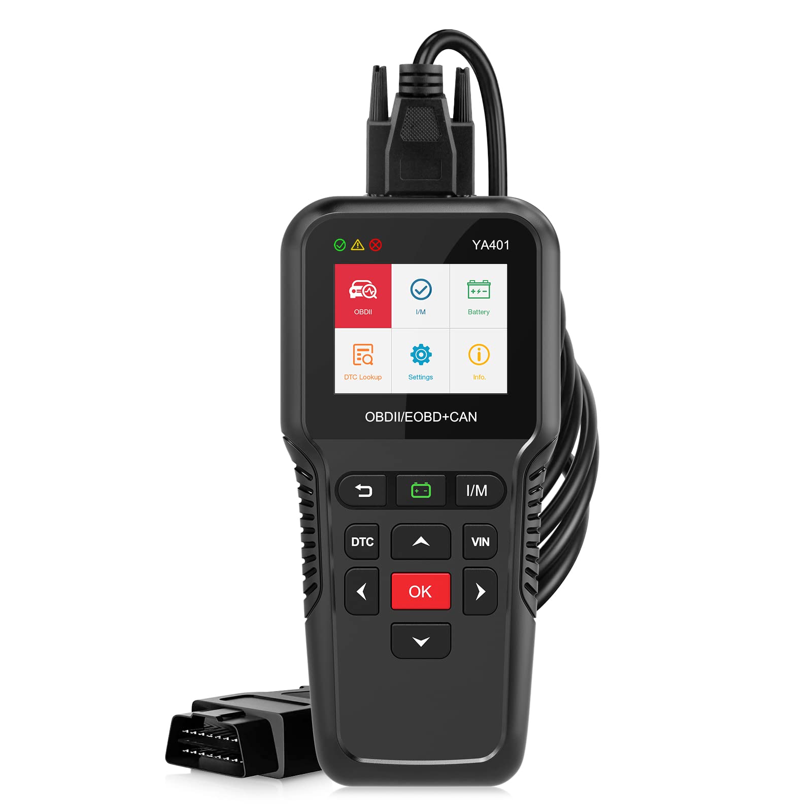 OBD2 Scanner Car Code Reader, YA401 Check Engine Light Scan Tool with I/M Readiness DTC Lookup for All OBD II Protocol Cars Since 1996-image-6