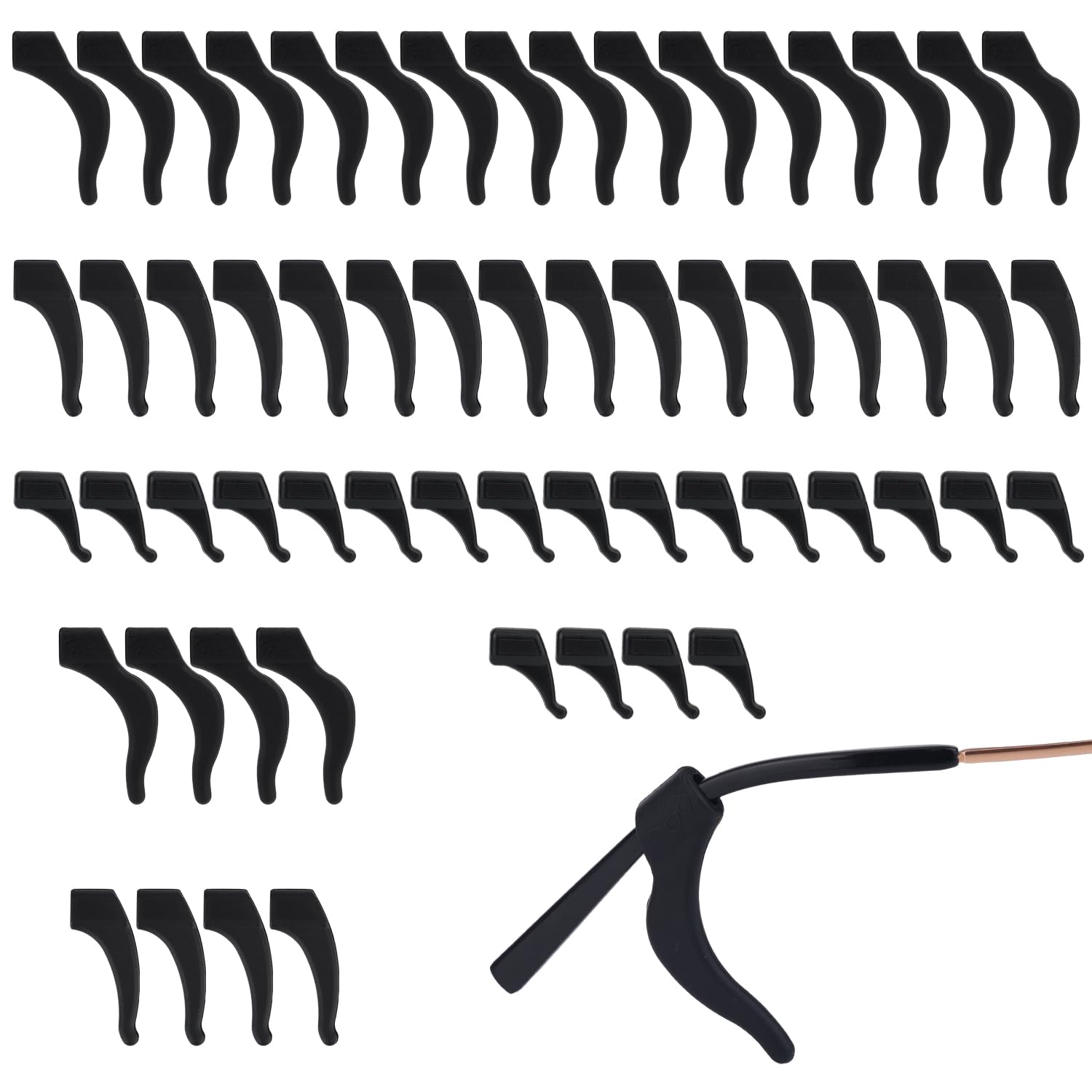 Gosknor 30 Pairs Glasses Ear Grips, Silicone Anti-Slip Eyeglass Retainers Cushion Comfortable Ear Hooks Eyeglasses Temple Tips Sleeve Retainer Holder