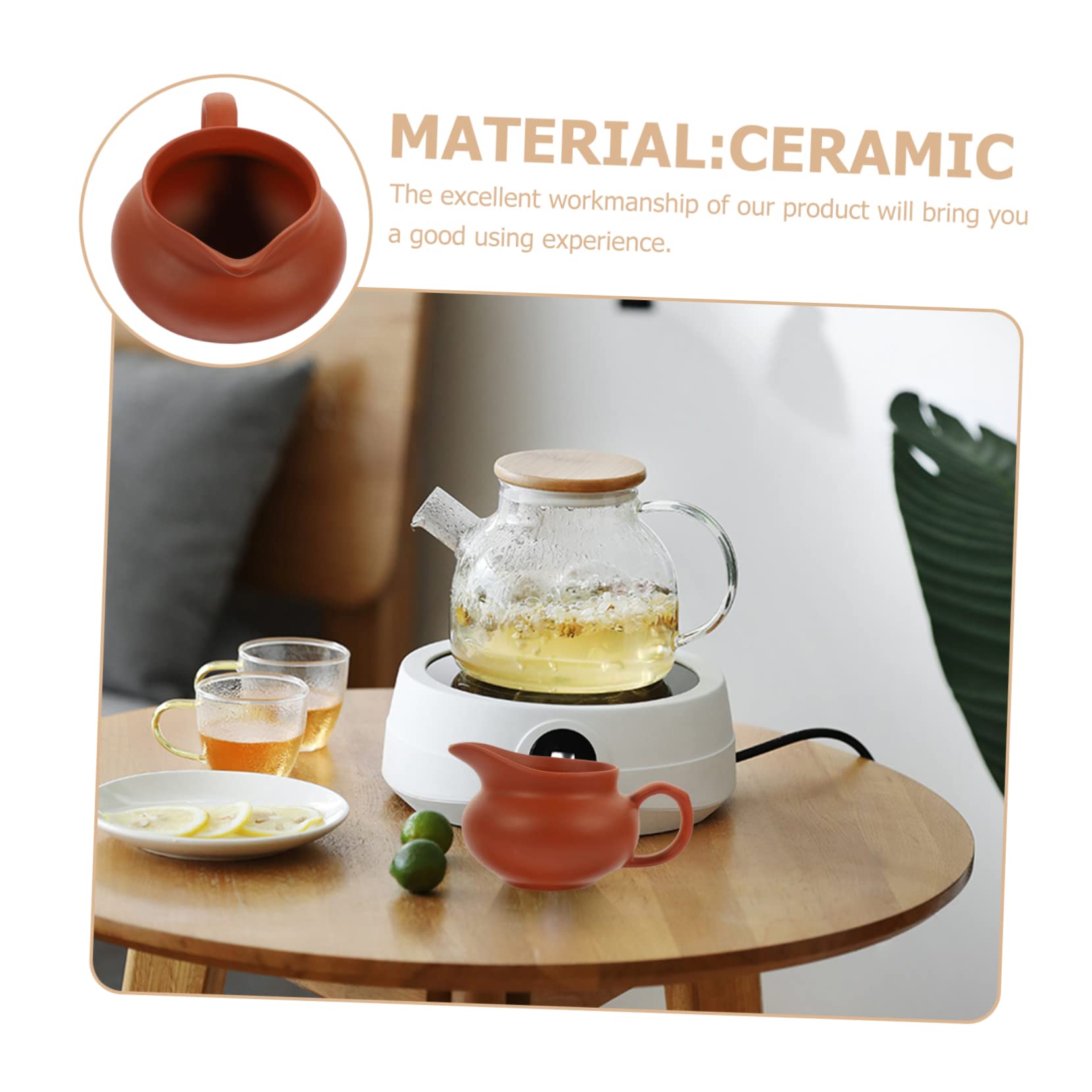 CIYODO Ceramic Milk Jug Kitchen Kettle Juice Kettle Kitchen Container Coffee Pot Espresso Cup Coffee Machine Water Jug Espresso Mug Vintage Cup Juice Dispenser Household Jug Ceramics Red