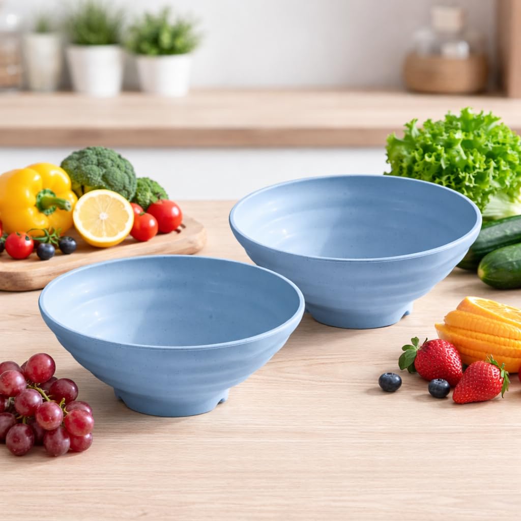 Wheat Straw Salad Bowls Set (900ml) – Large Microwave Safe, Unbreakable & Stackable Bowls for Salad, Soup, Ramen – BPA-Free, Eco-Friendly, Lightweight Serving Bowls for Kitchen (6, Green) — Amazon image 26