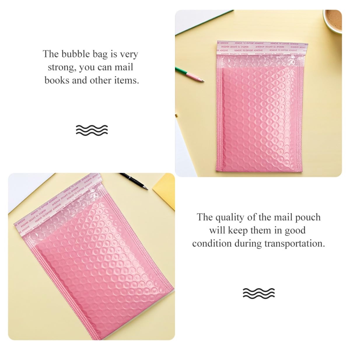 Rosa Luftpolsterbeutel 50 Stück aus Pe für Schutzverpackung