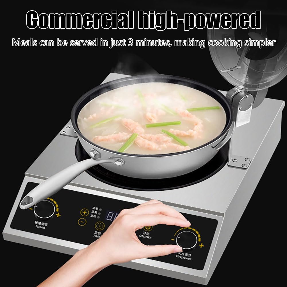 Macchina automatica per mescolare, dispositivo intelligente per friggere il riso, wok di miscelazione a 360° per mescolare e stufare, assistente di cucina facile da usare
