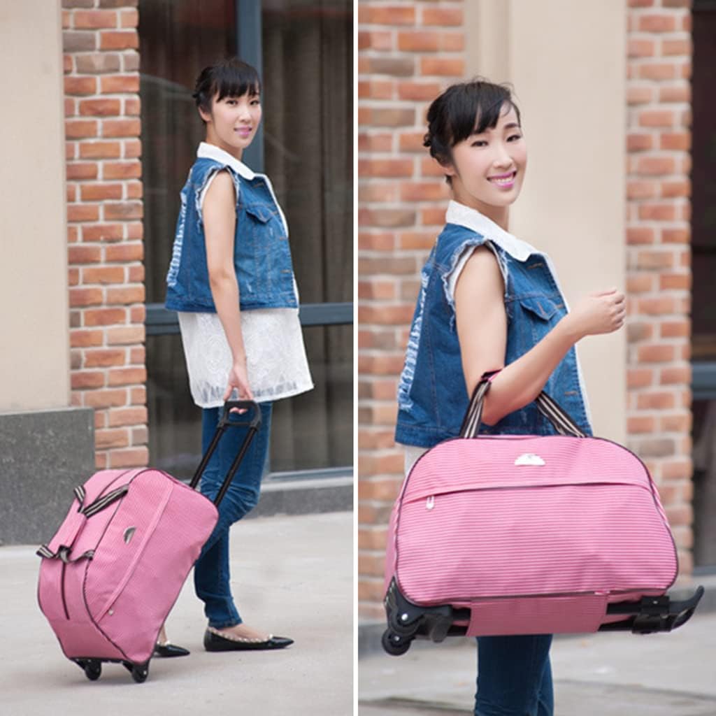 review Wheeled Duffel Carry On Bag - Waterproof Folding Lightweight Weekender Overnight Business Travel Suitcase with 2- Rolling Wheels