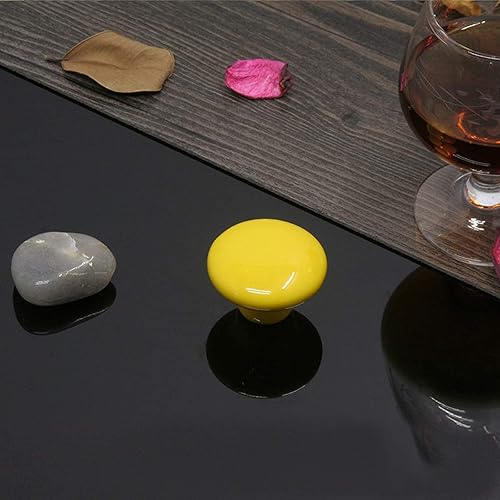 Vista 59 de HUAMULAN 15 pomos de cerámica brillante con botón redondo de hongo, vestidor, tiradores vintage, manijas de puerta, armario, cajón, diámetro de 1.5