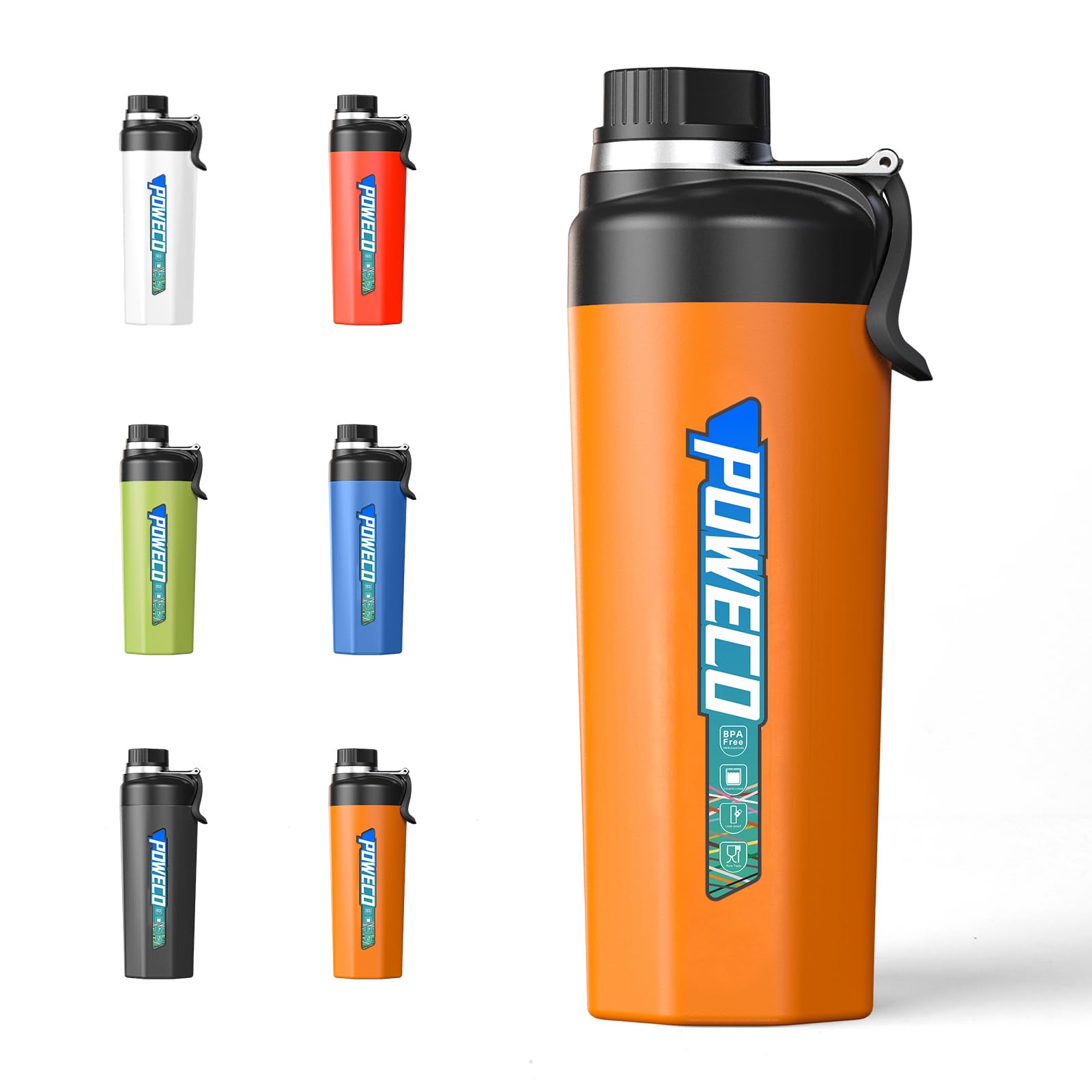 Ceramic Lined Water Bottle, 18 oz Insulated Travel Mug with Tea Infuser, Durable ABS Shel…