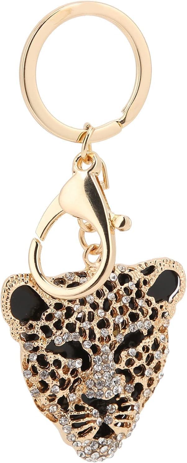 Leopard Key Bag Accessories, 2×1.97 in Leopard Charm, Rhinestones Purse Charms, Gold Cute Cheetah Head Wallet Charm Keychain for Decorating Girlfriend Handbags, Backpacks, Keys - Image 9