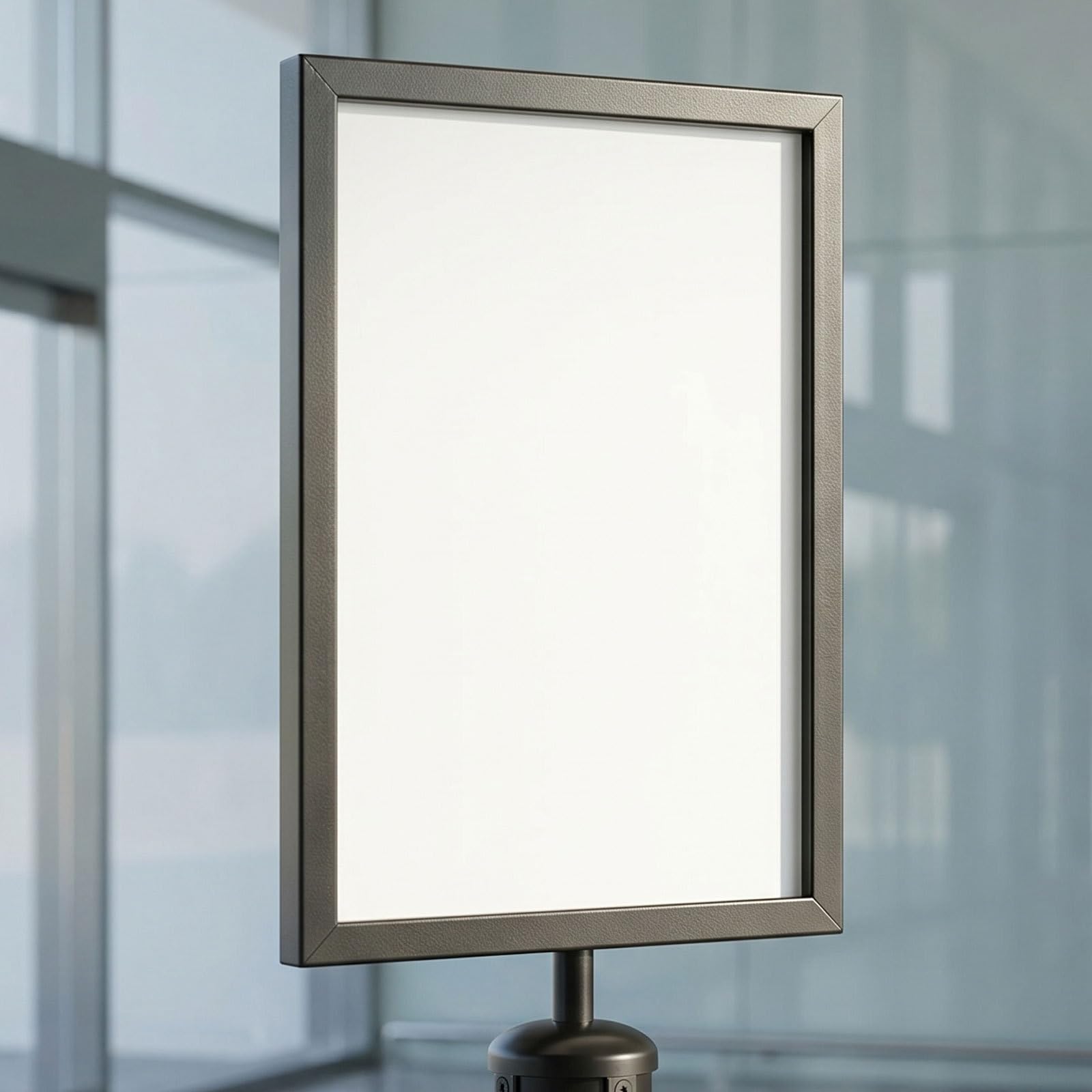 OUNONA Soporte para letreros de poste tamaño A4 - Exhibición vertical Marcos superiores de poste Cubierta de doble cara para control de multitudes Oficina Aeropuerto Reuniones Cartel de bienvenida