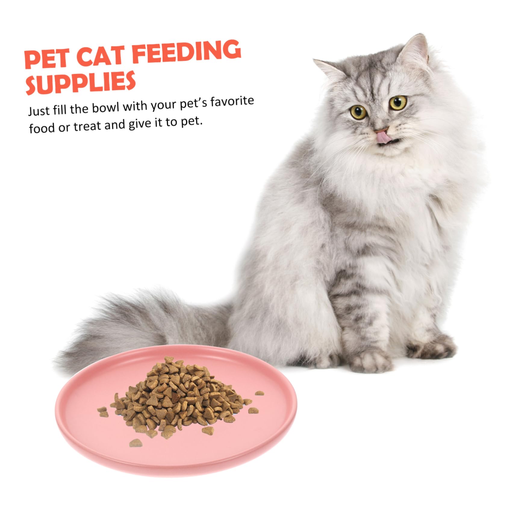 GRIRIW Ceramic Cat Dish Non Slip Pet Bowl for Whisker Fatigue Easy to Feeding Bowl for Kittens and Cats Heavy Duty Ceramic Smooth Surface for Use